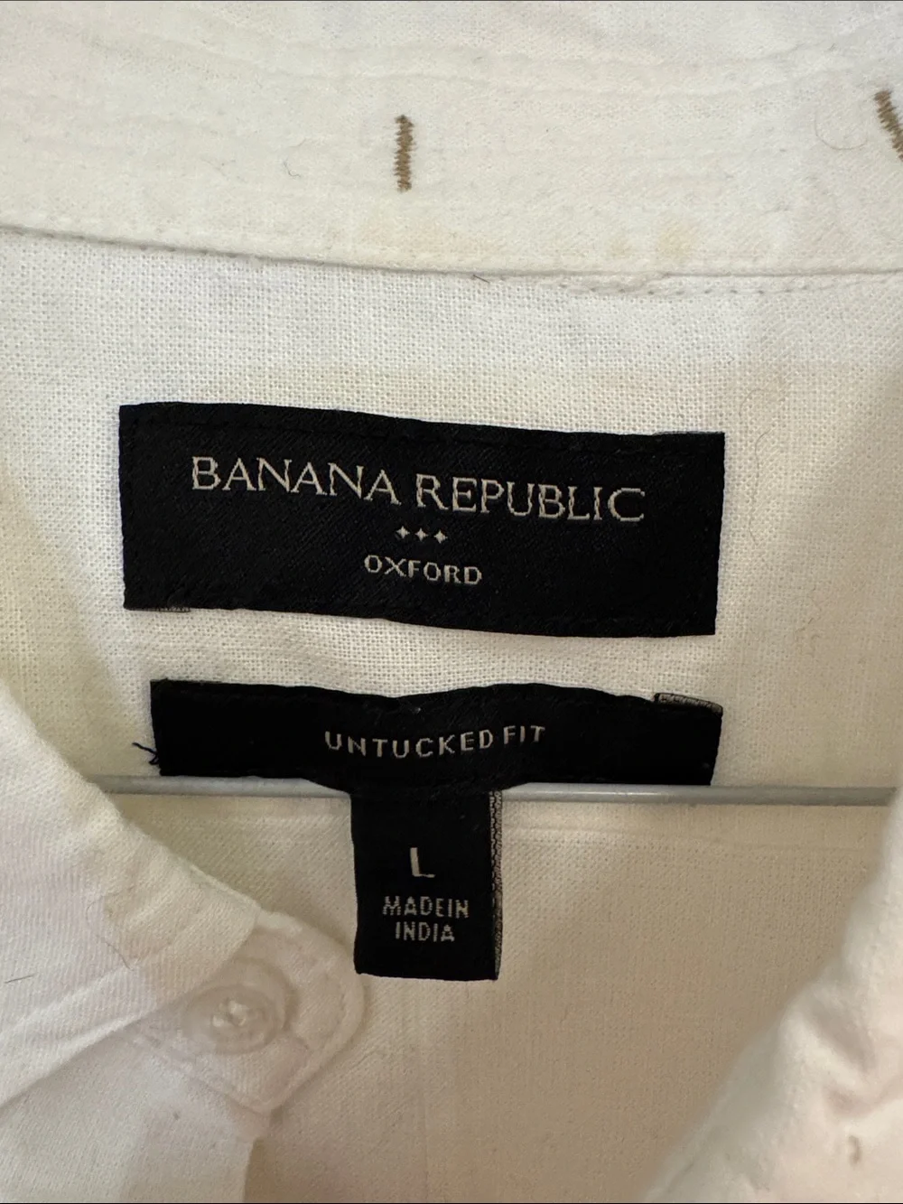 Banana Republic Men’s White Button-Down Shirt with Chest Pocket 100% Cotton